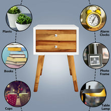 Load image into Gallery viewer, Gymax Wooden Nightstand Mid-Century End Side Table Bedroom W/2 Storage Drawers Brown