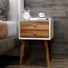 Load image into Gallery viewer, Gymax 2PCS Wooden Nightstand Mid-Century End Side Table W/2 Storage Drawers Brown