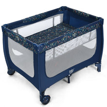 Load image into Gallery viewer, Gymax Portable Baby Playard Playpen Nursery Center w/ Mattress Foldable Design Blue