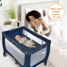 Load image into Gallery viewer, Gymax Portable Baby Playard Playpen Nursery Center w/ Mattress Foldable Design Blue
