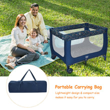 Load image into Gallery viewer, Gymax Portable Baby Playard Playpen Nursery Center w/ Mattress Foldable Design Blue