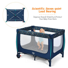Load image into Gallery viewer, Gymax Portable Baby Playard Playpen Nursery Center w/ Mattress Foldable Design Blue