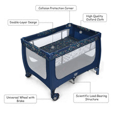 Load image into Gallery viewer, Gymax Portable Baby Playard Playpen Nursery Center w/ Mattress Foldable Design Blue