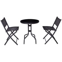 Load image into Gallery viewer, Gymax 3 Pcs Bistro Set Garden Backyard Table Folding Chairs Outdoor Patio Furniture