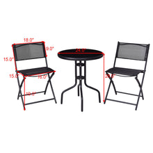 Load image into Gallery viewer, Gymax 3 Pcs Bistro Set Garden Backyard Table Folding Chairs Outdoor Patio Furniture