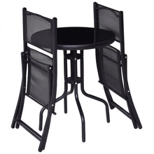 Load image into Gallery viewer, Gymax 3 Pcs Bistro Set Garden Backyard Table Folding Chairs Outdoor Patio Furniture