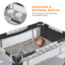 Load image into Gallery viewer, Gymax Portable Baby Playard Playpen Nursery Center w/ Mattress Foldable Design Grey