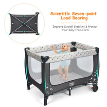 Load image into Gallery viewer, Gymax Portable Baby Playard Playpen Nursery Center w/ Mattress Foldable Design Grey