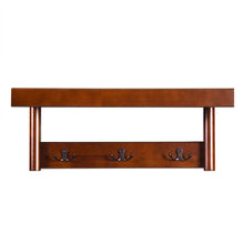 Load image into Gallery viewer, Gymax Entryway Hanging Wood Coat Rack Wall Mounted Upper Shelf w/ 3 Double Hooks Brown