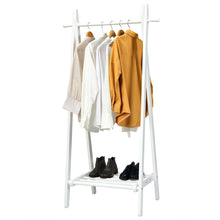Load image into Gallery viewer, Gymax A-Frame Wood Garment Rack Clothing Hanging Rack w/Storage Shelf Entryway Bedroom