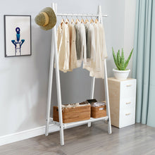 Load image into Gallery viewer, Gymax A-Frame Wood Garment Rack Clothing Hanging Rack w/Storage Shelf Entryway Bedroom