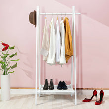 Load image into Gallery viewer, Gymax A-Frame Wood Garment Rack Clothing Hanging Rack w/Storage Shelf Entryway Bedroom