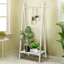 Load image into Gallery viewer, Gymax A-Frame Wood Garment Rack Clothing Hanging Rack w/Storage Shelf Entryway Bedroom