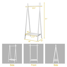 Load image into Gallery viewer, Gymax A-Frame Wood Garment Rack Clothing Hanging Rack w/Storage Shelf Entryway Bedroom