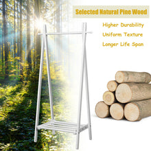 Load image into Gallery viewer, Gymax A-Frame Wood Garment Rack Clothing Hanging Rack w/Storage Shelf Entryway Bedroom