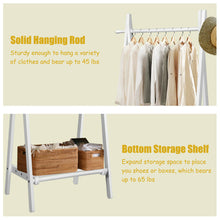 Load image into Gallery viewer, Gymax A-Frame Wood Garment Rack Clothing Hanging Rack w/Storage Shelf Entryway Bedroom