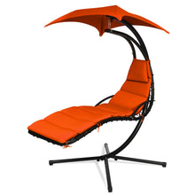 Load image into Gallery viewer, Gymax Patio Hammock Swing Chair Hanging Chaise w/ Cushion Pillow Canopy Orange