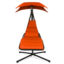 Load image into Gallery viewer, Gymax Patio Hammock Swing Chair Hanging Chaise w/ Cushion Pillow Canopy Orange