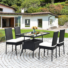 Load image into Gallery viewer, Gymax 5PCS Patio Wicker Dining Set Outdoor Rattan Furniture Set w/ Cushion