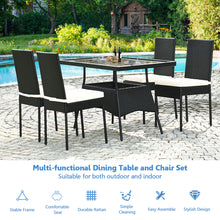 Load image into Gallery viewer, Gymax 5PCS Patio Wicker Dining Set Outdoor Rattan Furniture Set w/ Cushion