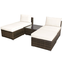 Load image into Gallery viewer, Gymax 5PCS Outdoor Furniture Set Patio Rattan Armless Chair & Ottoman w/ Cushion