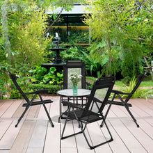 Load image into Gallery viewer, Gymax 4PC Folding Chairs Adjustable Reclining Chairs with Headrest Patio Garden Black