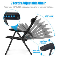 Load image into Gallery viewer, Gymax 4PC Folding Chairs Adjustable Reclining Chairs with Headrest Patio Garden Black