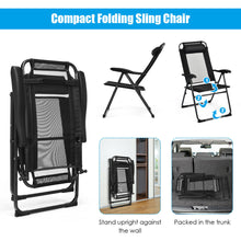 Load image into Gallery viewer, Gymax 4PC Folding Chairs Adjustable Reclining Chairs with Headrest Patio Garden Black