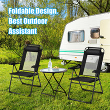 Load image into Gallery viewer, Gymax 4PC Folding Chairs Adjustable Reclining Chairs with Headrest Patio Garden Black