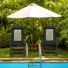 Load image into Gallery viewer, Gymax 4PC Folding Chairs Adjustable Reclining Chairs with Headrest Patio Garden Black