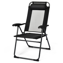 Load image into Gallery viewer, Gymax 4PC Folding Chairs Adjustable Reclining Chairs with Headrest Patio Garden Black