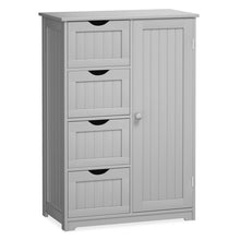 Load image into Gallery viewer, Gymax Storage Floor Cabinet Organizer Cupboard w/ 4 Drawers Adjustable Shelf