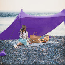 Load image into Gallery viewer, Gymax 7x7 FT Portable Beach Canopy Tent Shelter w/ Sand Anchor Carry Bag