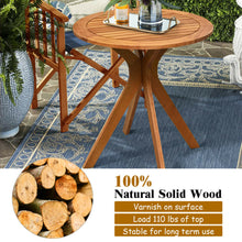 Load image into Gallery viewer, Gymax 2PCS Patio Rocking Chair Set Round Table Solid Wood Cushioned Sofa Garden Deck