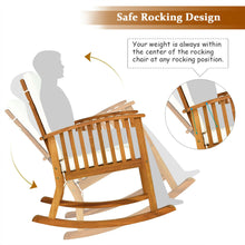 Load image into Gallery viewer, Gymax 2PCS Patio Rocking Chair Set Round Table Solid Wood Cushioned Sofa Garden Deck