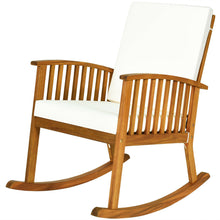 Load image into Gallery viewer, Gymax 2PCS Patio Rocking Chair Set Round Table Solid Wood Cushioned Sofa Garden Deck