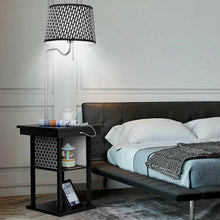 Load image into Gallery viewer, Gymax Floor Lamp End Table Modern Nightstand Bedside Desk w/ USB Charging Ports Shelves