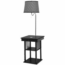 Load image into Gallery viewer, Gymax Floor Lamp End Table Modern Nightstand Bedside Desk w/ USB Charging Ports Shelves