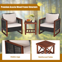 Load image into Gallery viewer, Gymax 3PCS Rattan Wicker Patio Conversation Set Outdoor Furniture Set w/ Cushion