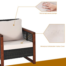 Load image into Gallery viewer, Gymax 3PCS Rattan Wicker Patio Conversation Set Outdoor Furniture Set w/ Cushion