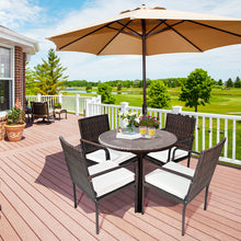 Load image into Gallery viewer, Gymax Set of 4 Rattan Wicker Dining Chairs Patio Outdoor w/ Cushion Armrest
