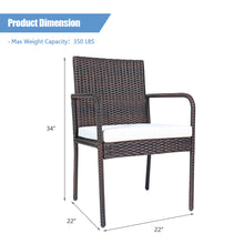 Load image into Gallery viewer, Gymax Set of 4 Rattan Wicker Dining Chairs Patio Outdoor w/ Cushion Armrest