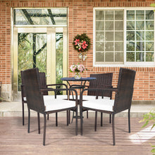 Load image into Gallery viewer, Gymax Set of 4 Rattan Wicker Dining Chairs Patio Outdoor w/ Cushion Armrest
