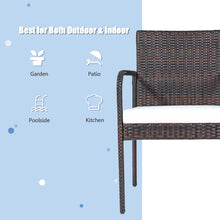 Load image into Gallery viewer, Gymax Set of 4 Rattan Wicker Dining Chairs Patio Outdoor w/ Cushion Armrest