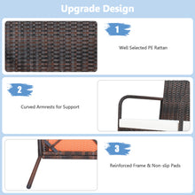 Load image into Gallery viewer, Gymax Set of 4 Rattan Wicker Dining Chairs Patio Outdoor w/ Cushion Armrest