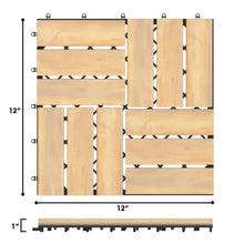 Load image into Gallery viewer, Gymax 10PCS 12'' x 12'' Acacia Wood Deck Tiles Interlocking Patio Pavers Check Pattern