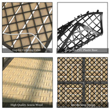 Load image into Gallery viewer, Gymax 10PCS 12'' x 12'' Acacia Wood Deck Tiles Interlocking Patio Pavers Check Pattern