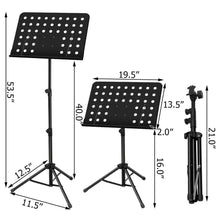 Load image into Gallery viewer, Gymax Adjustable Music Stand Metal Foldable Sheet Holder w/ Clip Holder& Carry Bag