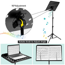 Load image into Gallery viewer, Gymax Adjustable Music Stand Metal Foldable Sheet Holder w/ Clip Holder& Carry Bag