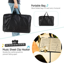Load image into Gallery viewer, Gymax Adjustable Music Stand Metal Foldable Sheet Holder w/ Clip Holder& Carry Bag